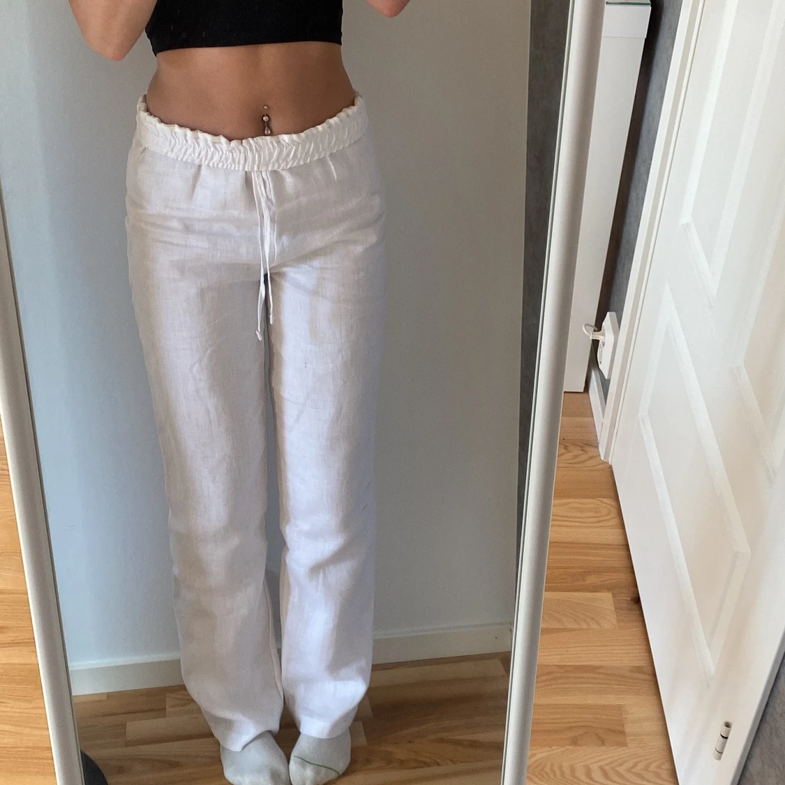 Oanvända linnebyxor  - 91