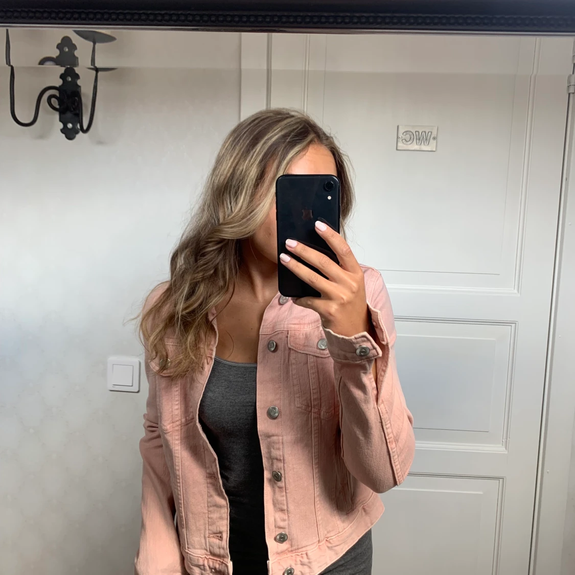 Rosa jeansjacka - 90