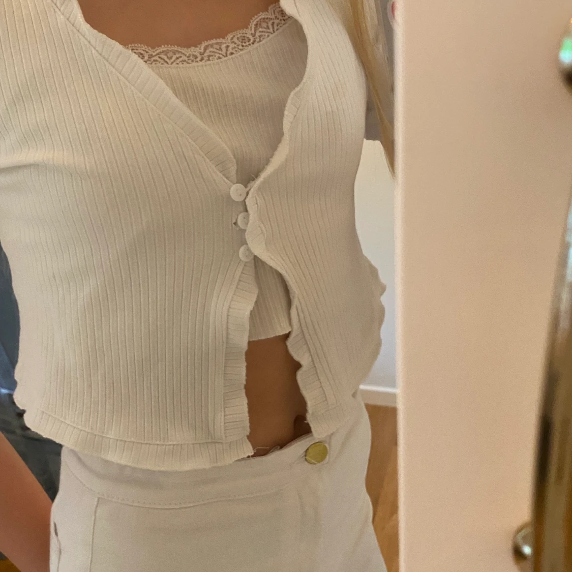 Fint vitt linne storlek M