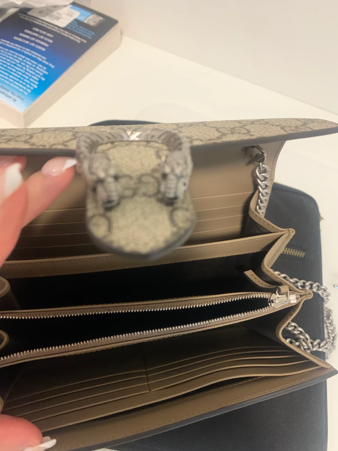 GUCCI dionysus gg supreme chain wallet - 90