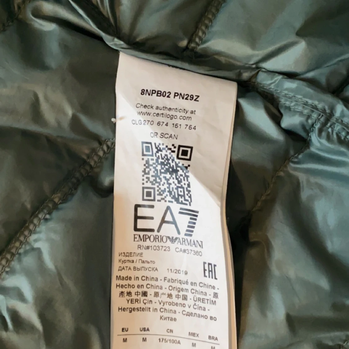 Ea7 Armani jacka grön - 90