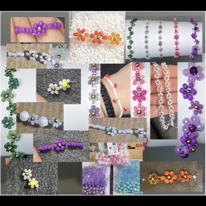 Pärlarmband - Säljer pärlarmband främst, men kan göra ringar, halsband, waistband osv oxå! Finns olika typer, ex med blommor (många 🌸 elr få 🌸) även körsbär eller om man vill mixa stora & små pärlor elr ha raka/sick sack blommor. Kom med egna förslag!🧚🏼pris varierar🥰🦋🌸🤍