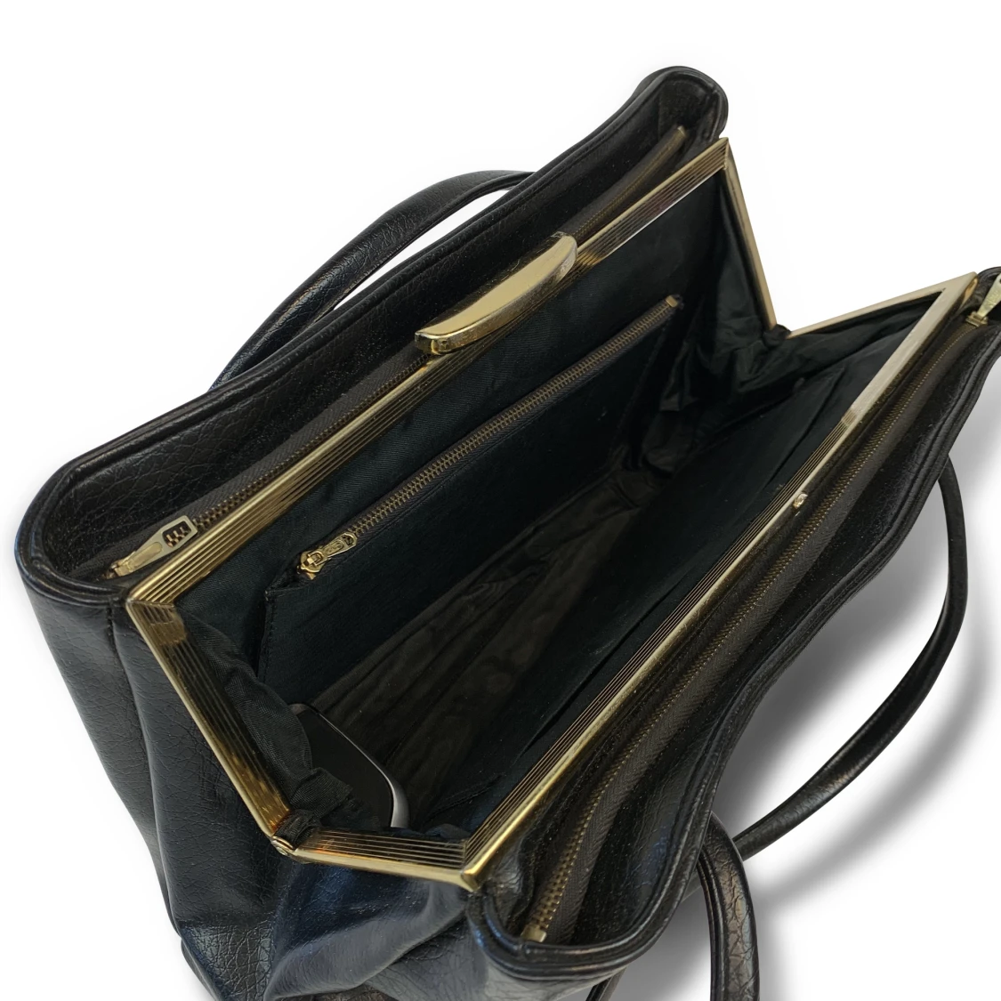 50's Flat Grain Leather Handbag - 91