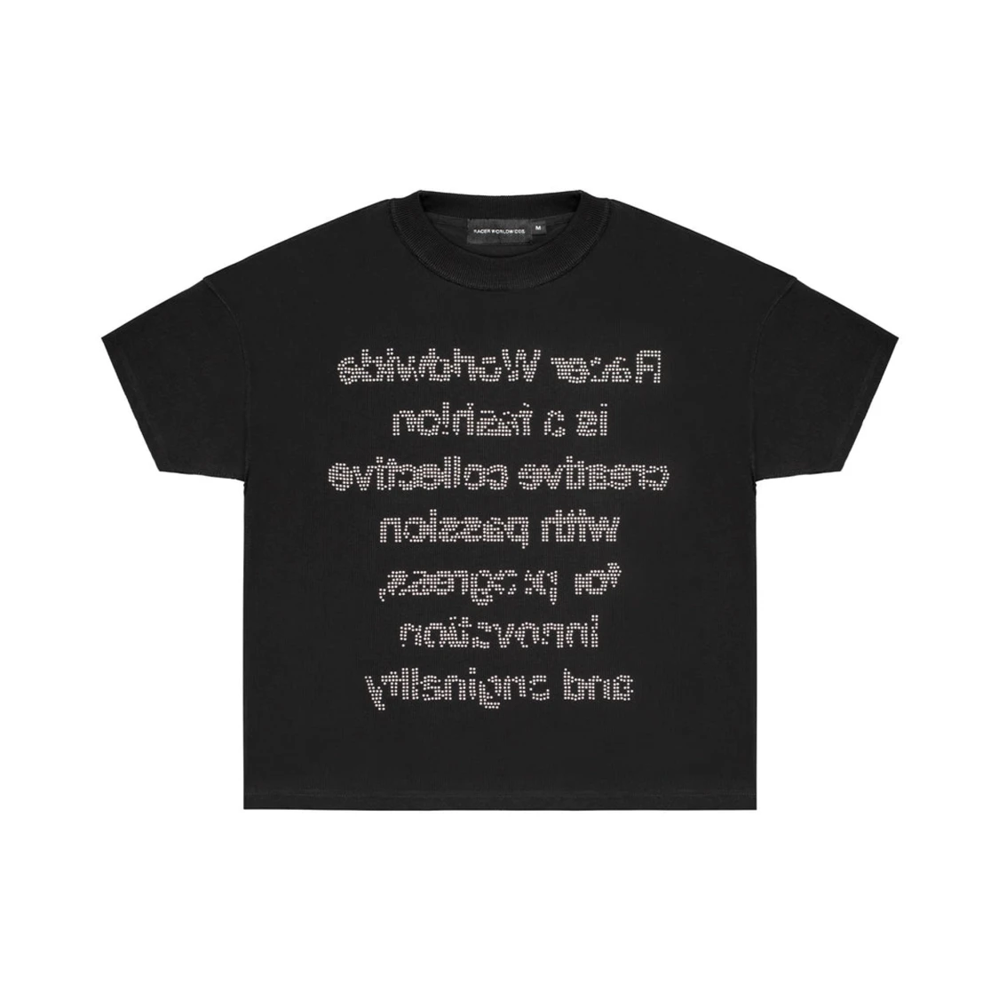 Racer worldwide studded censored tee