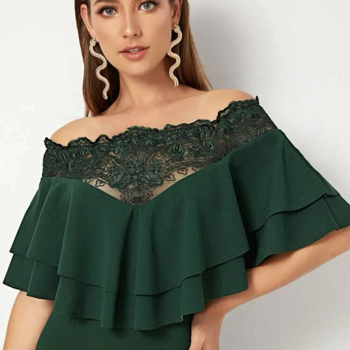 Klänning volangkanter  - 90