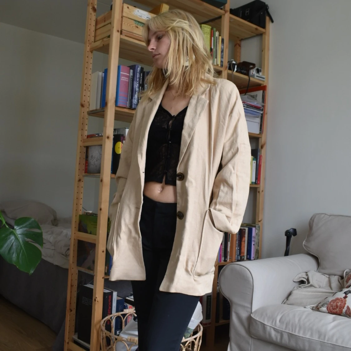 Beige kavaj från H&M
