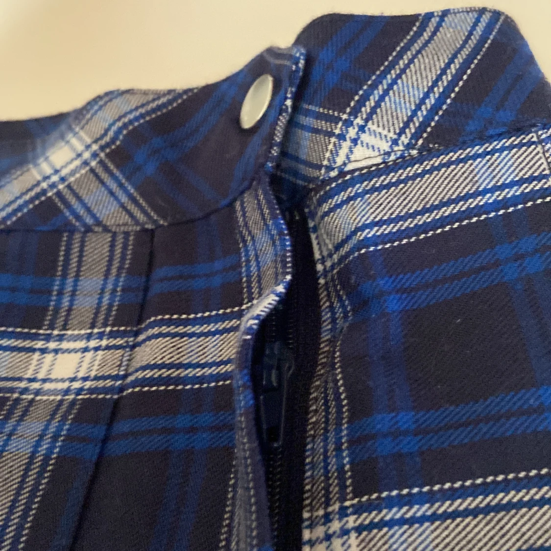 Blå rutig kjol - 90