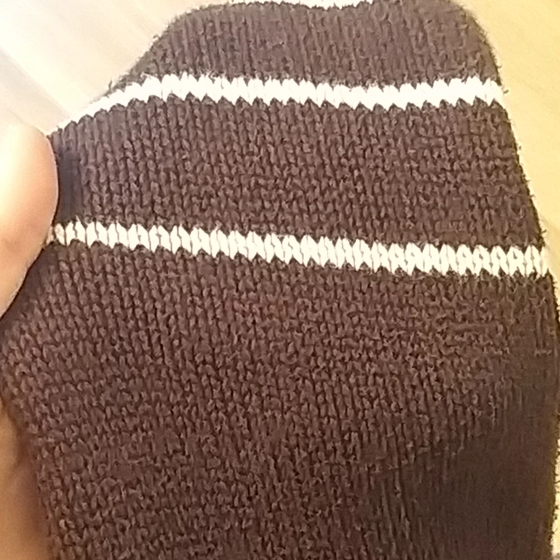 Mörk brun randig stickad tröja oversized - 90