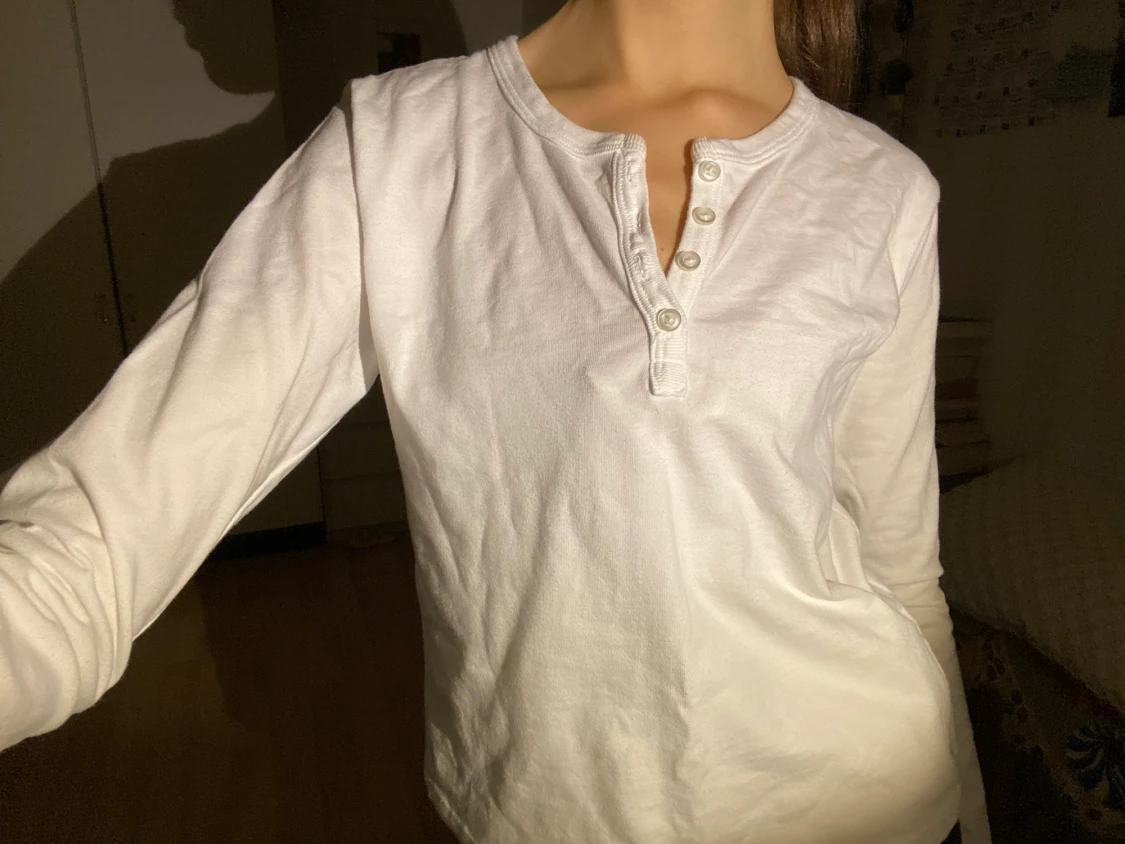 Vit långärmad tröja 🦔 - 90