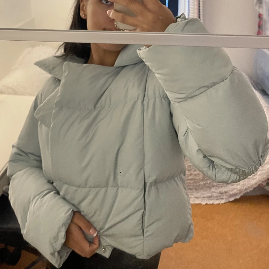 Ljusblå dunjacka NAKD, prislapp kvar - 90