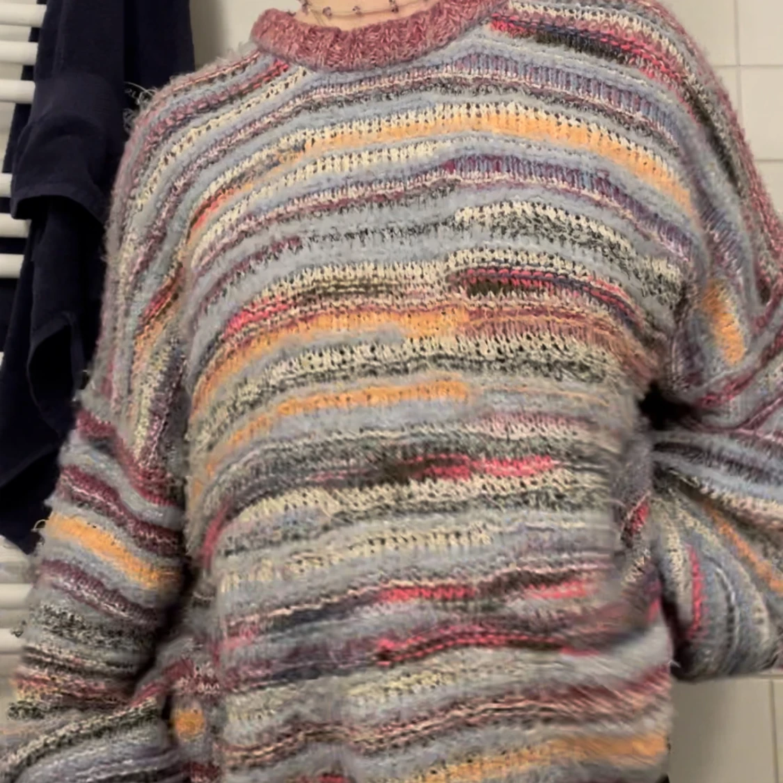 Oversized stickad tröja  - 90