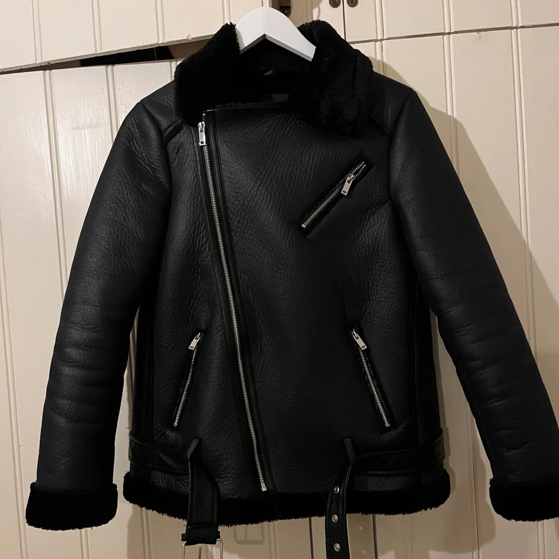 Fodrad läderjacka - 91