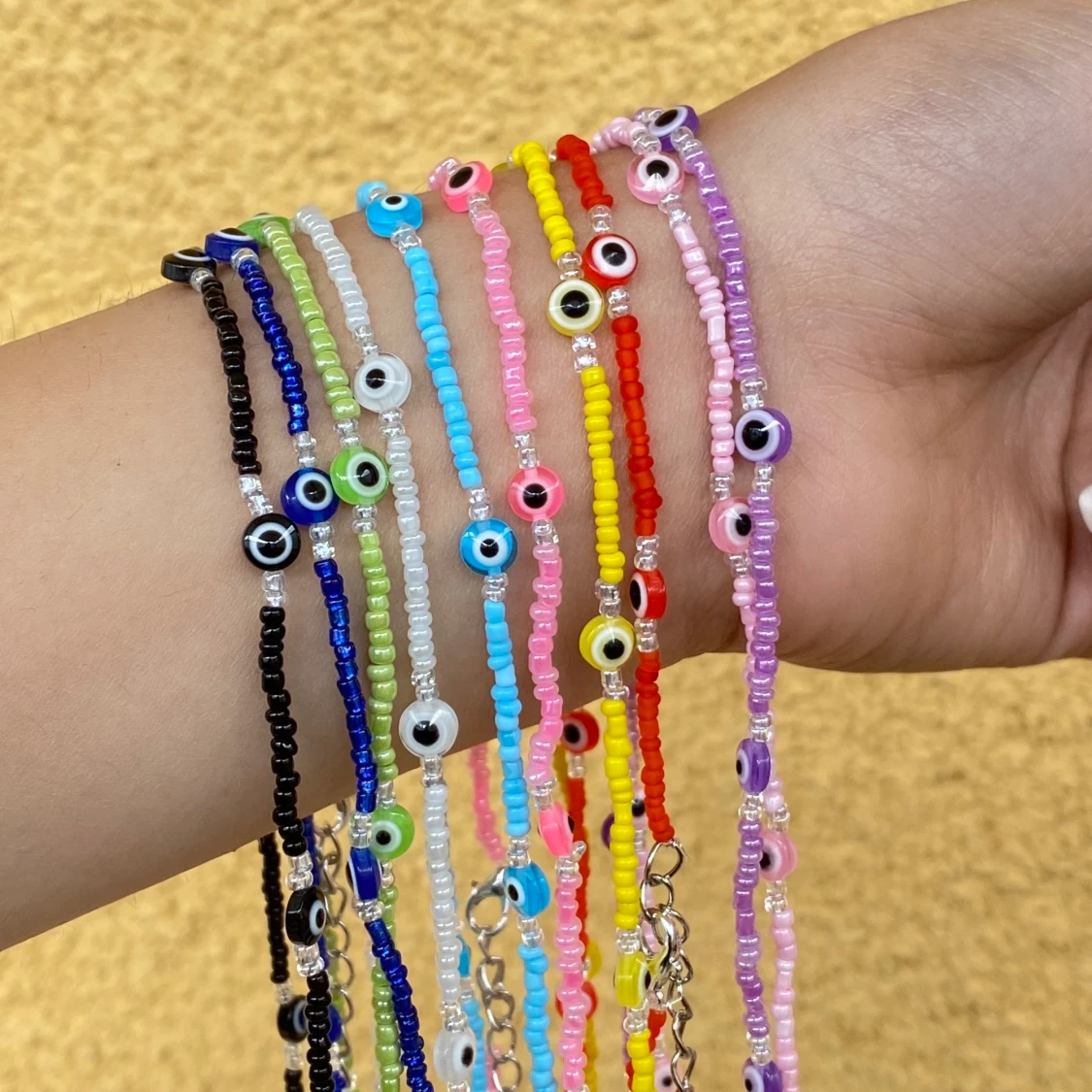 Gult Evil eye Halsband 🌟 - 90