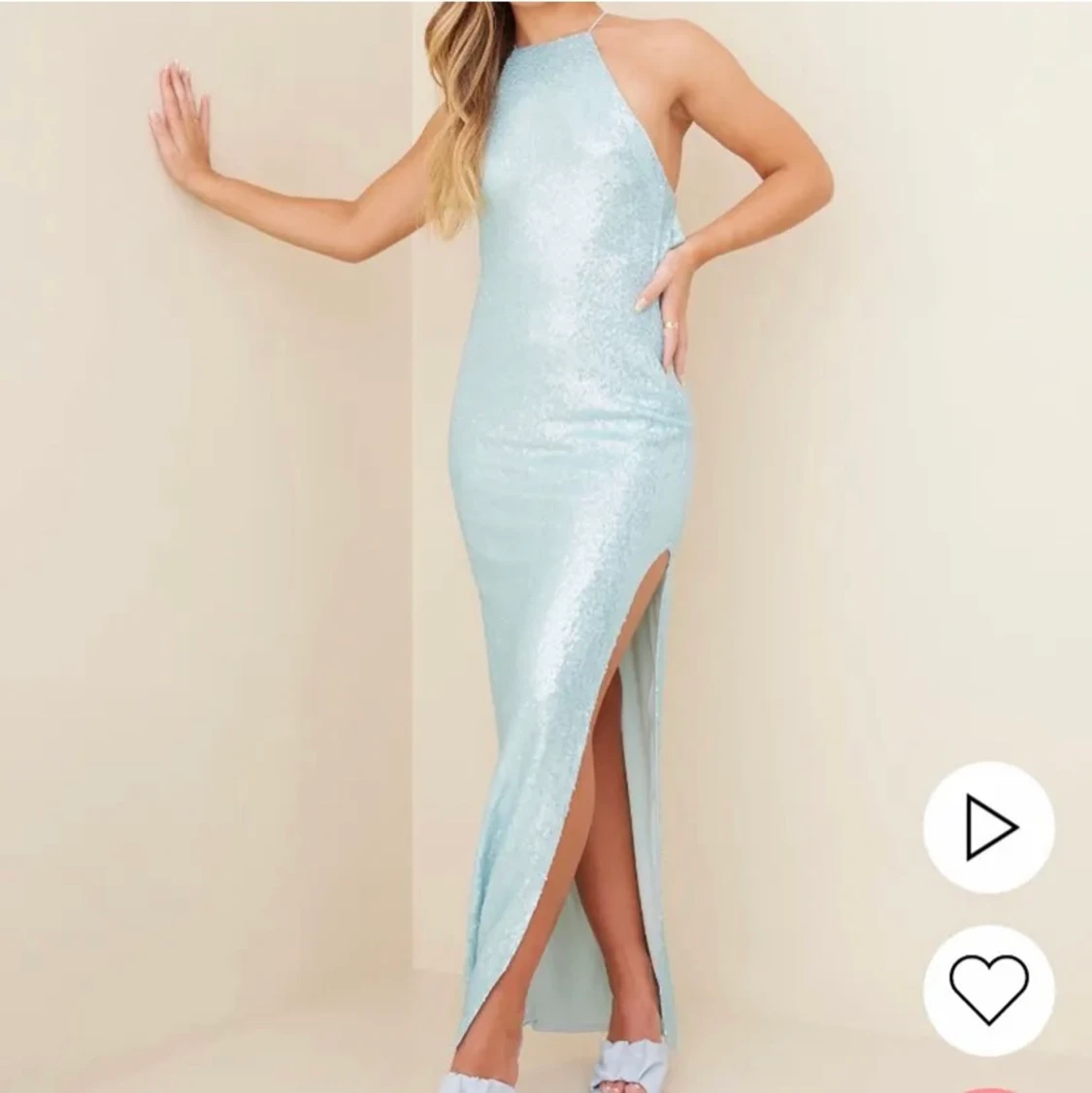 Balklänning glitterblå - 90