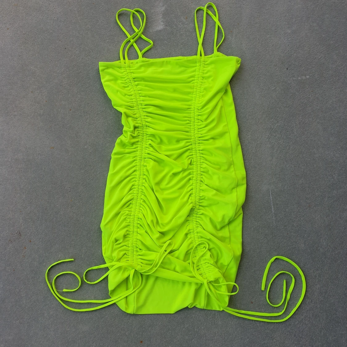 Lux LA Neon Yellow Minidress Ruched