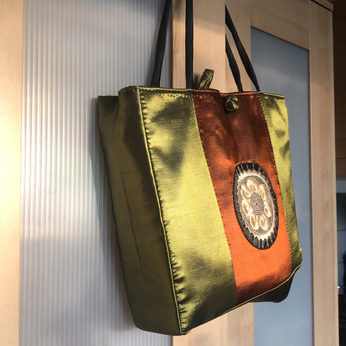 Grön satinväska - 91