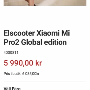 Elscooter xiaomi pro 2 edition - Inköpt för 1.5 månader sen Pris 1500