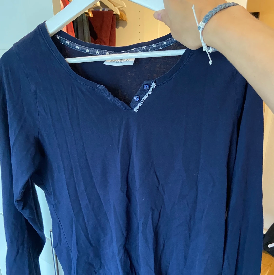 Marinblå farfarströja  - 90