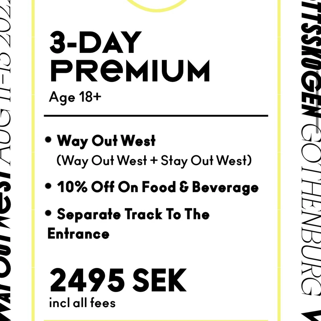 Way out west 3-dagars premium biljetter - 90