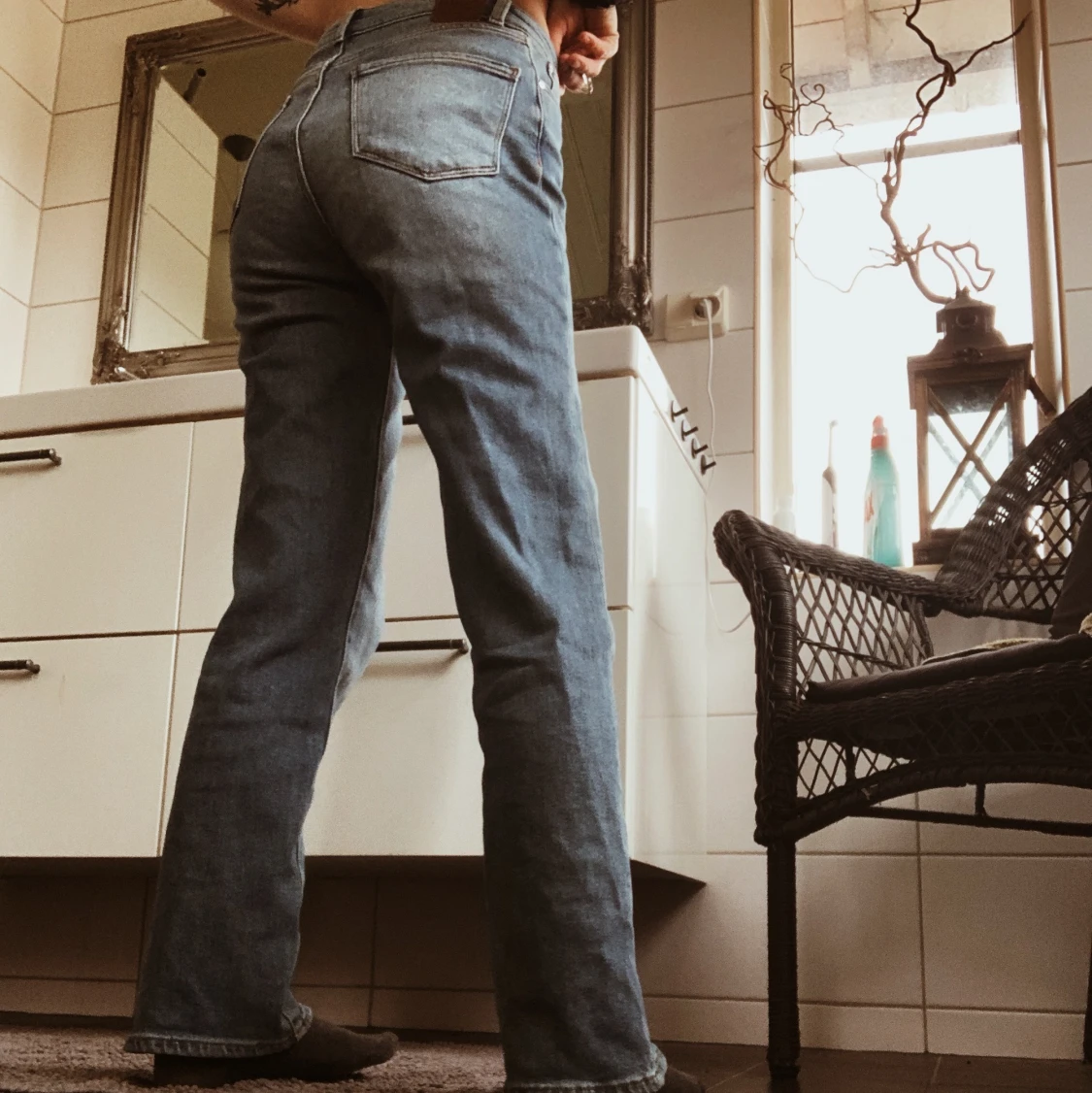 Ljusblåa jeans - 90