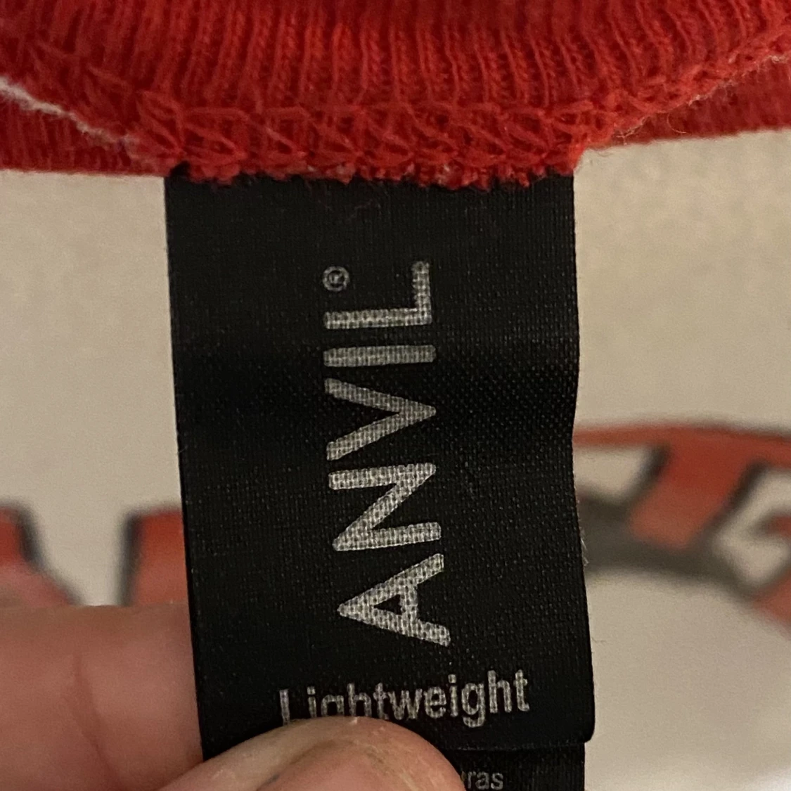 Vit och röd T-shirt med tryck - 90