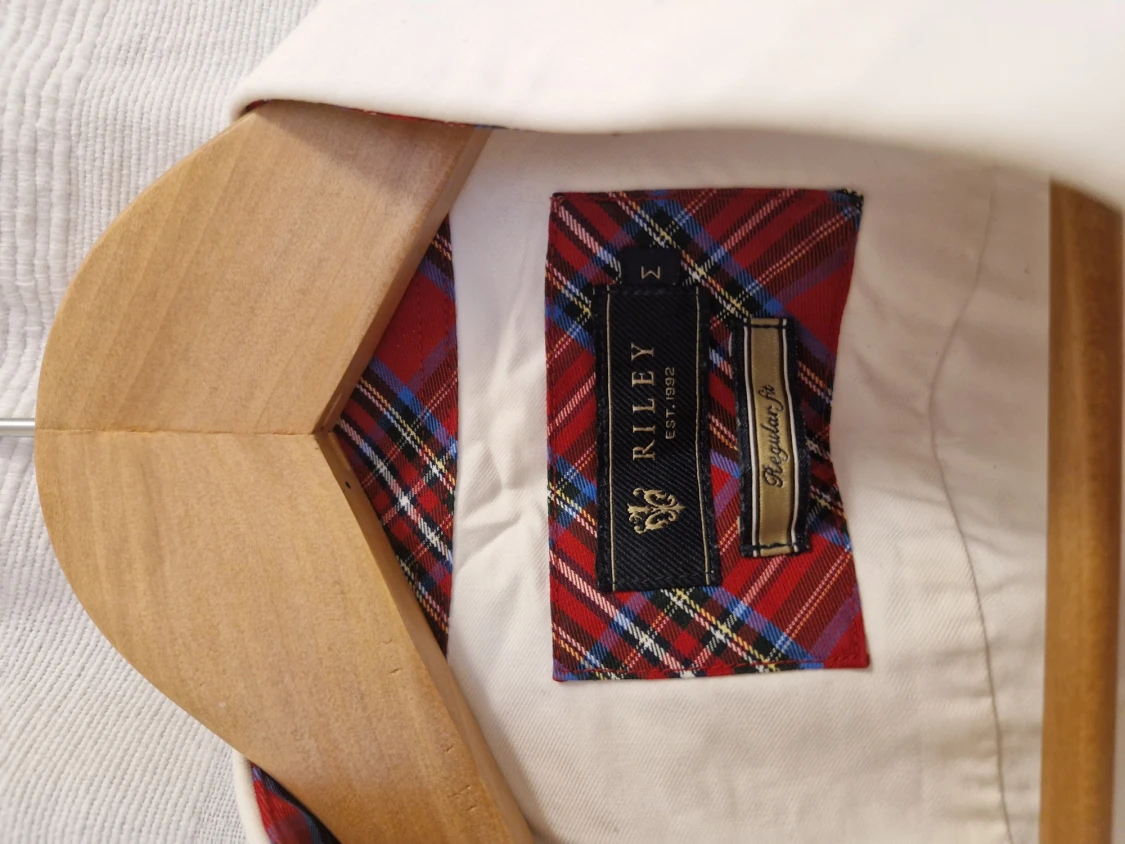 White riley shirt with red squared pattern - 90