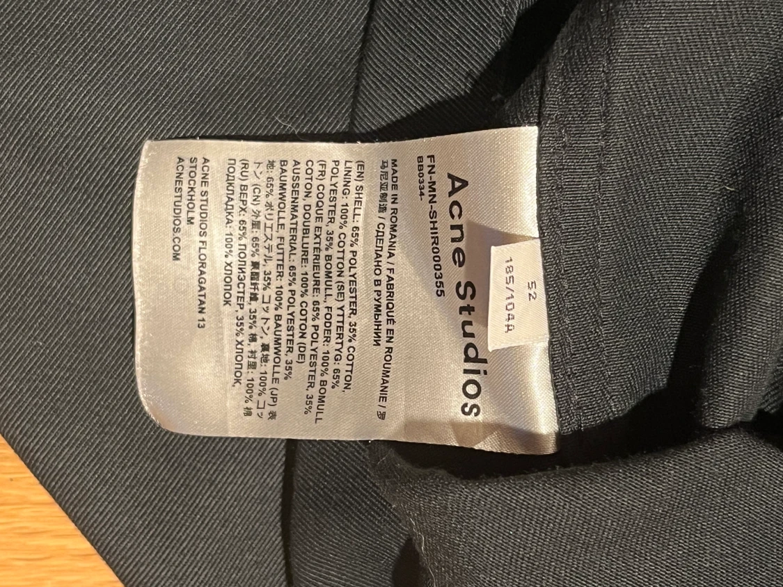 Acne Studios Long Sleeve Shirt in black - 90