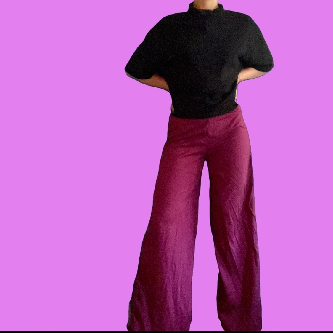 Lila vida byxor Svart polo - 90