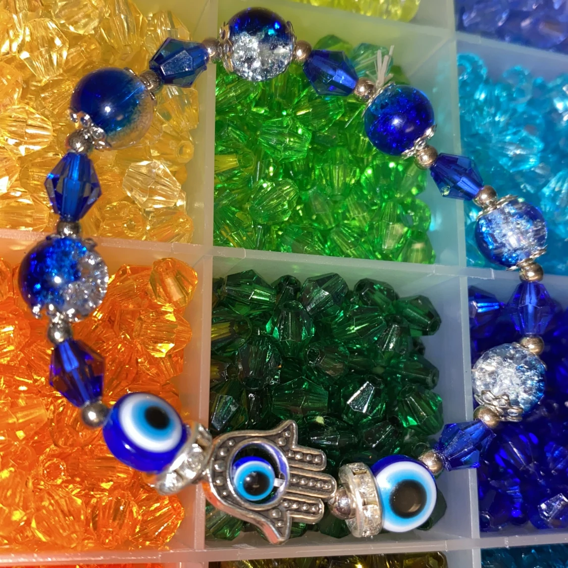 Blå evil eye armband  - 91