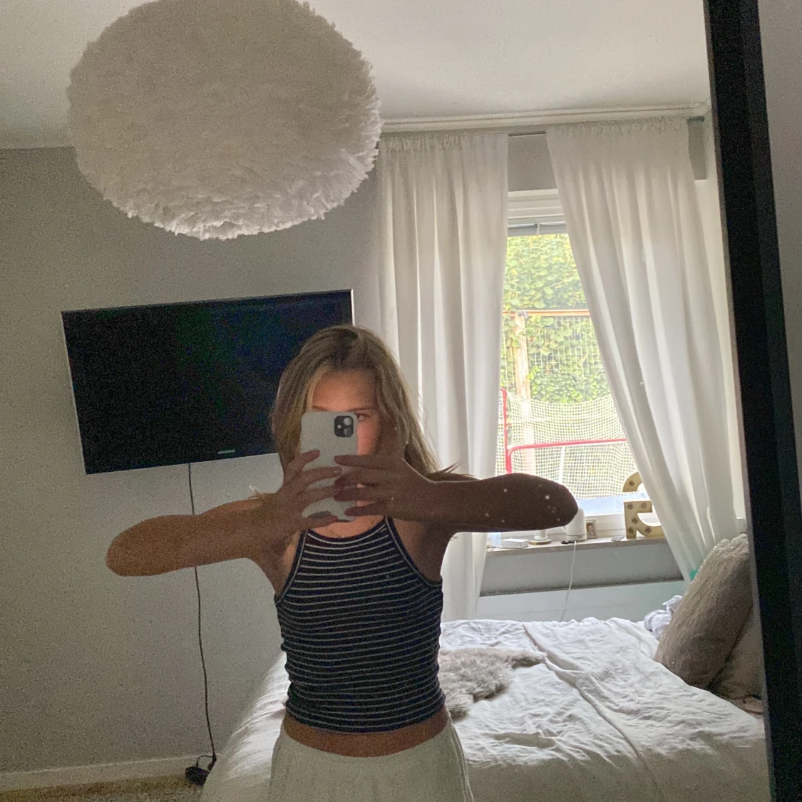 Fint randigt, mörkblått linne från Cubus storlek 146-152cm men passar mig som är 158 - 91