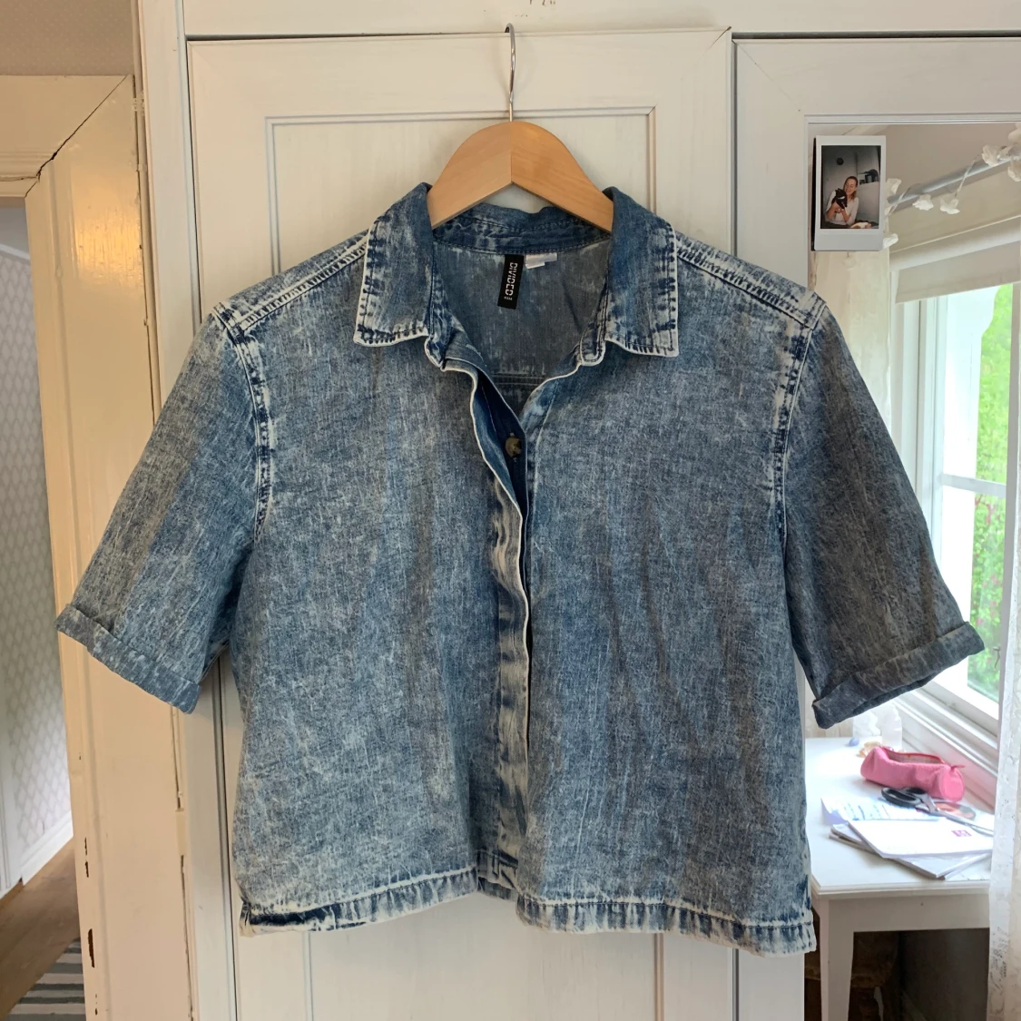 Kort skjorta i jeans - 90