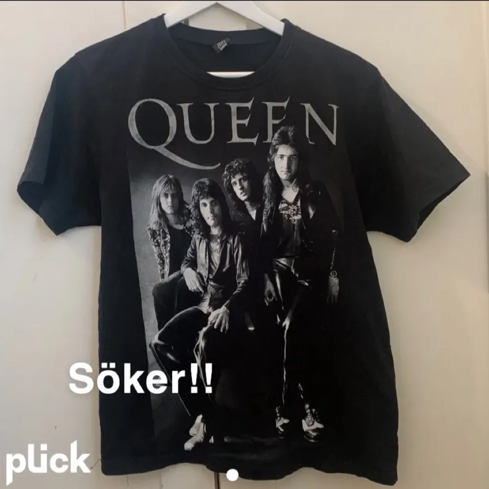 Söker en Queen tröja! Helst i någon av de modellerna i bilderna men annat tryck funkar också toppen! Helst storlek M/L men S funkar också! Kan betala 100kr + frakt som högst. . T-shirts.