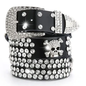 Rhinestone skull bälte - Tjean, säljer detta rhinestone bälte som knappast används. Hör av dig vid intresse eller frågor😊