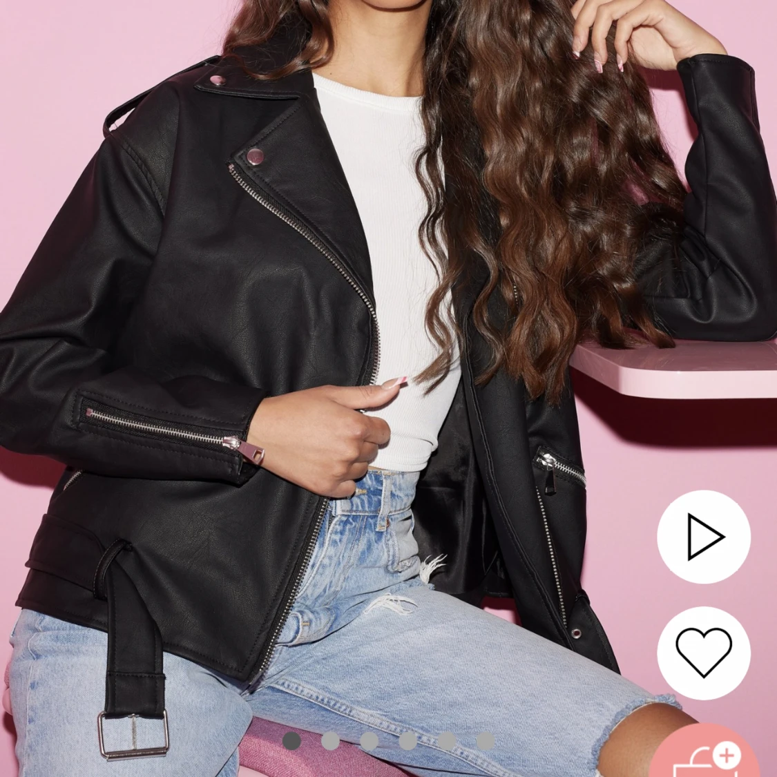 Oversized skinnjacka  - 91