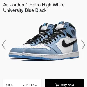 Air Jordan 1 Retro High White University Blue Black. Knappt använda 