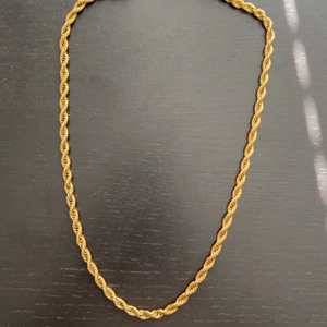 18K Guld Pläterat Halsband - - Oanvänd - 50cm lång - 5mm tjock - Äkta 18k guld pläterad