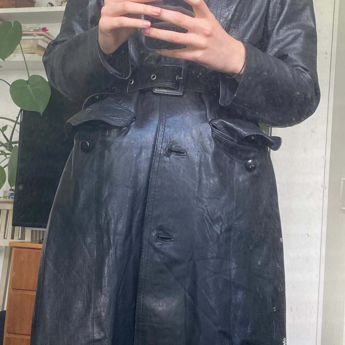 Svart skinnjacka - 90