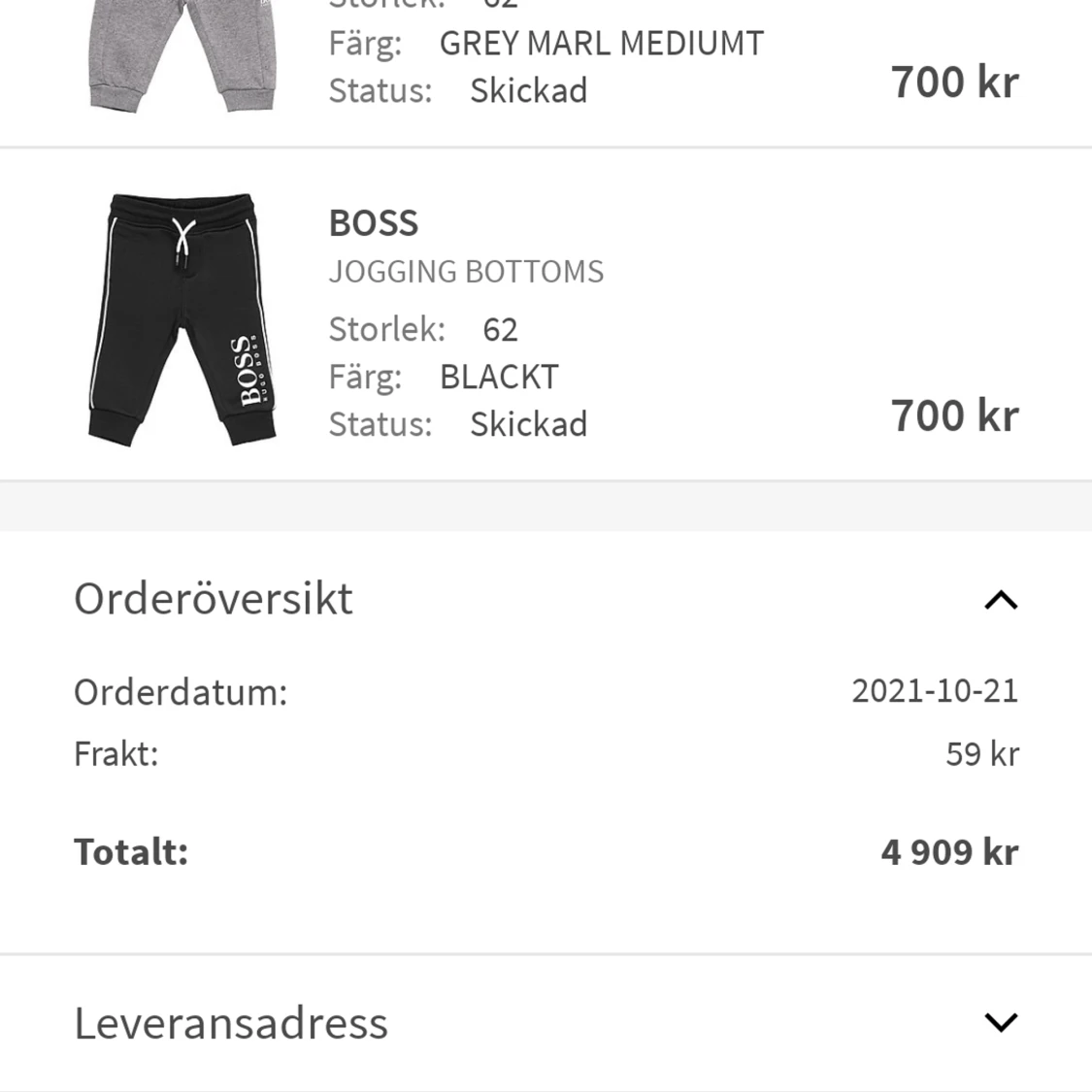 Hugo Boss kläder strl 62 - 90