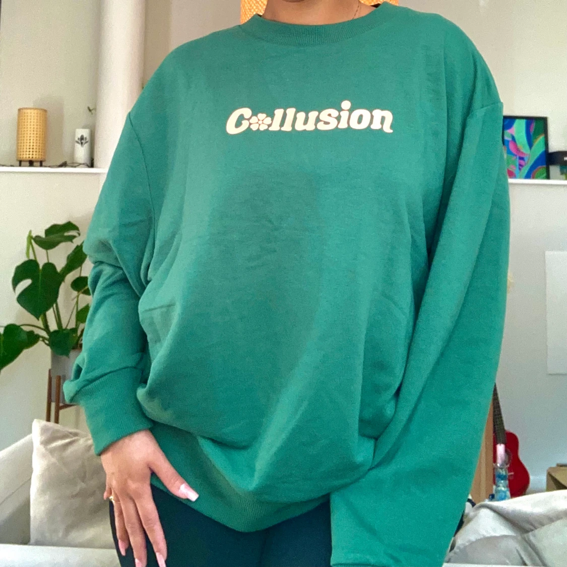 Grön oversize sweatshirt