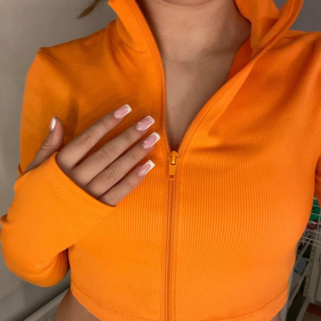 Orange zip up tröja - 90