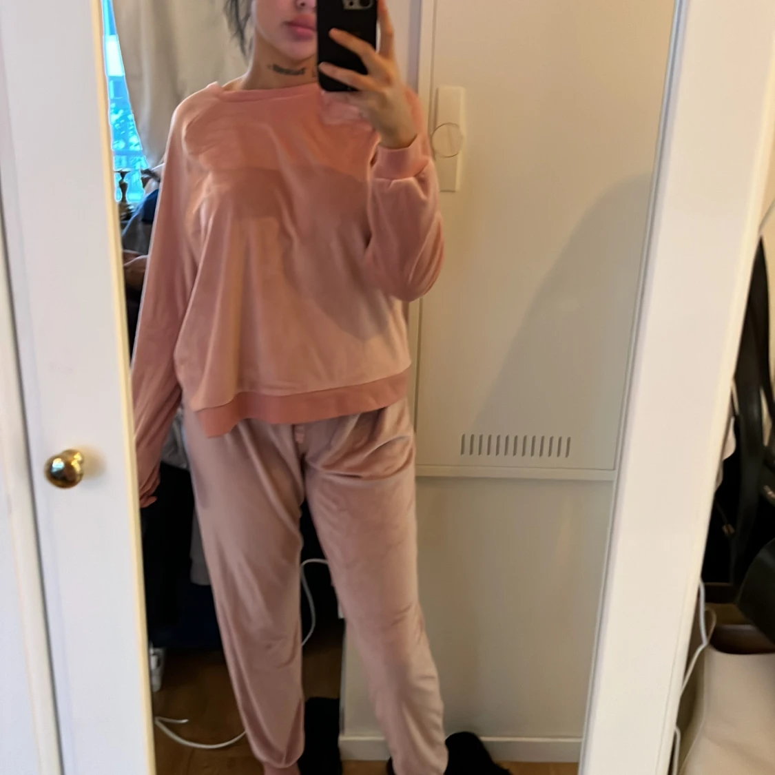 Rosa mys set med velor