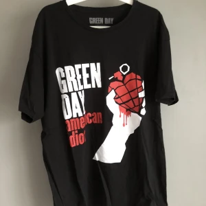 Green Day bandtröja - En svart green day t-shirt från albumet american idiot. Storlek XL som passar mindre storlekar om man gillar oversized.
