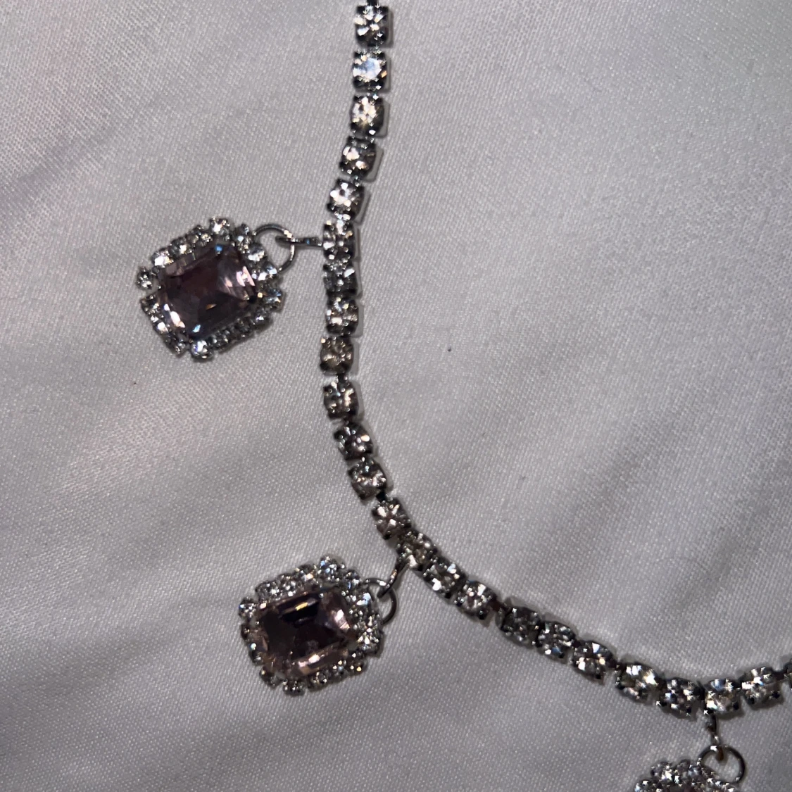 Rosa silvriga halsband av alloy  - 91