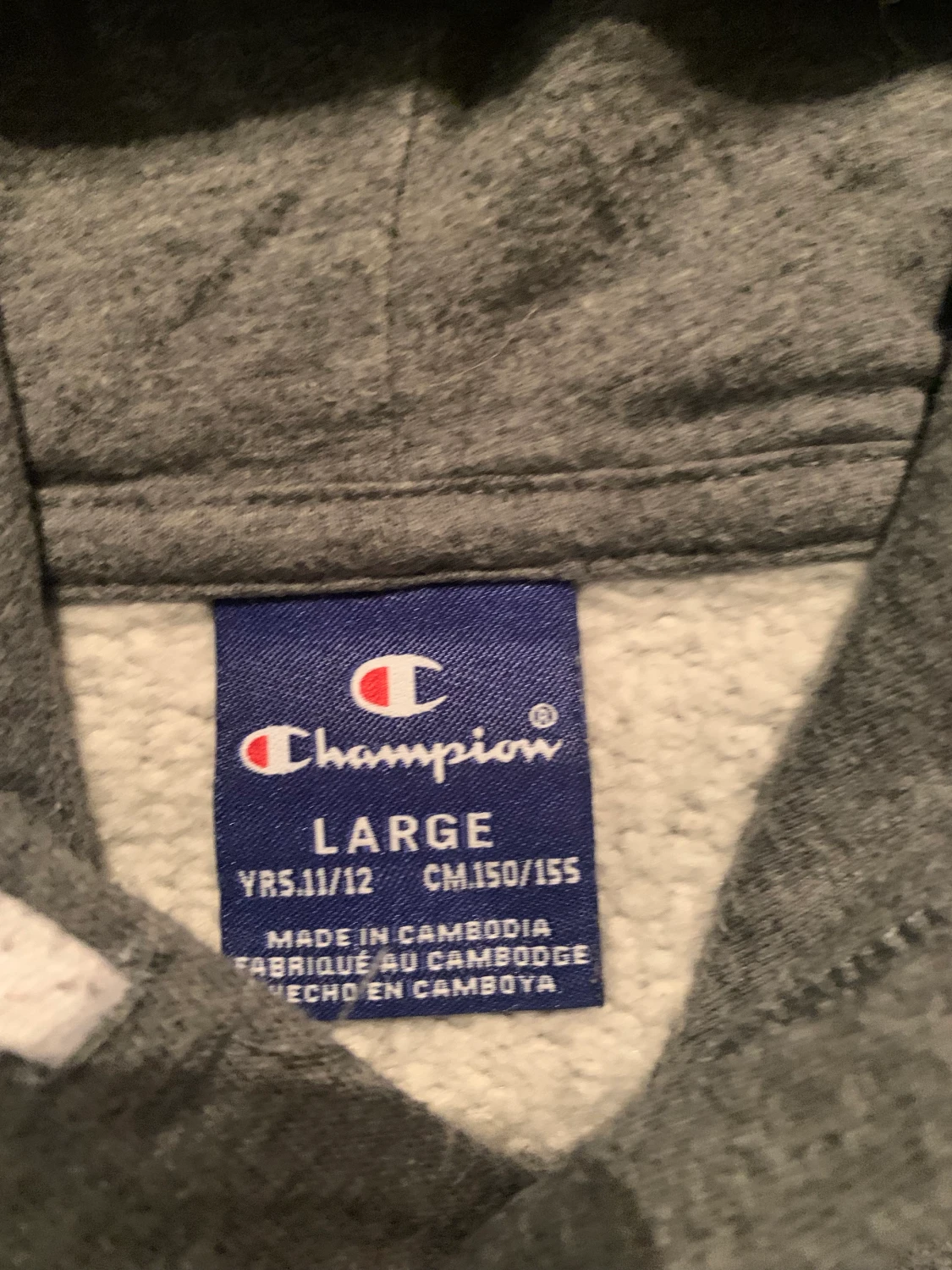 Grå Champions hoodie  - 90