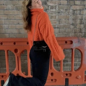 Polo tröja zara - Croppad orange polo tröja från zara