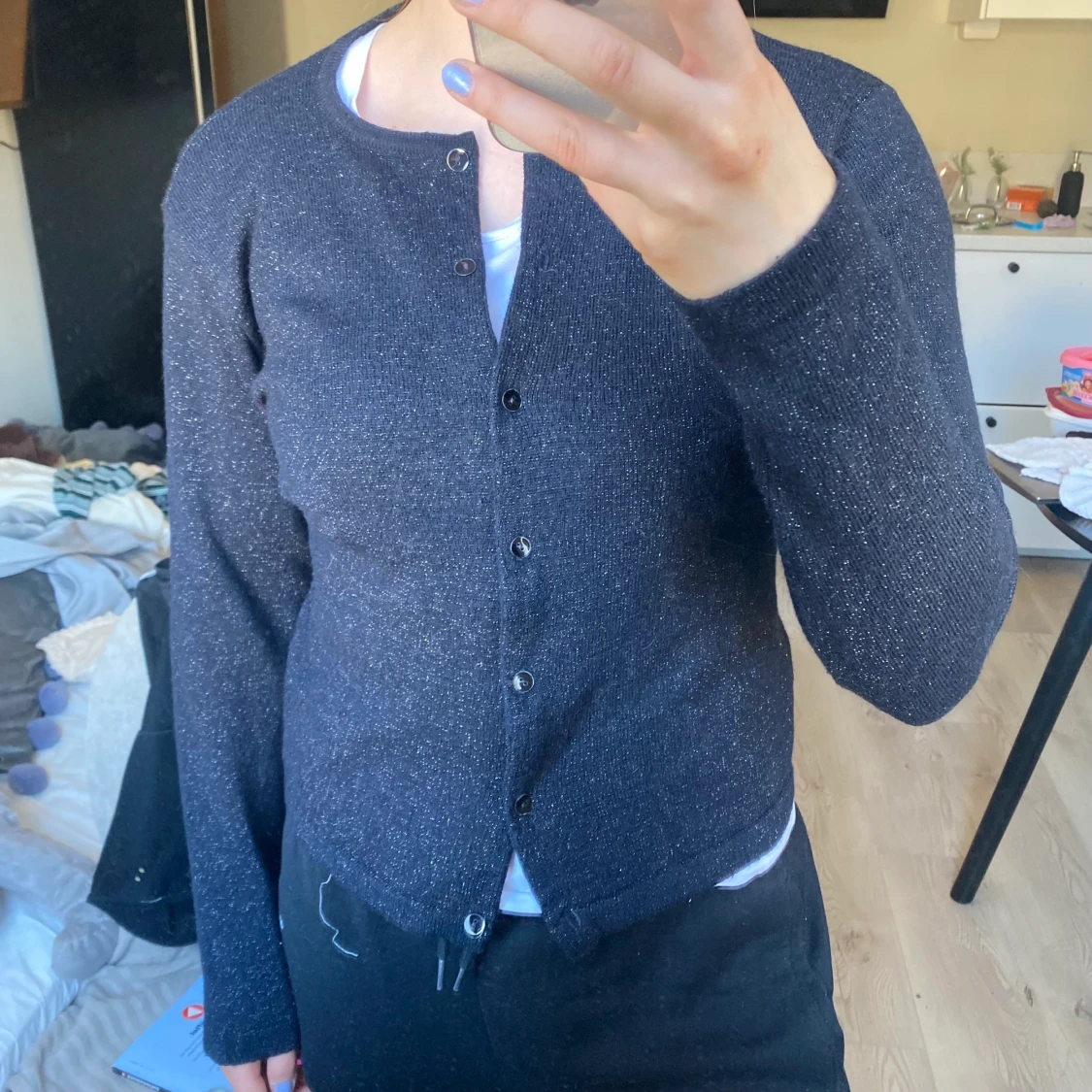 Glittrig blå kofta 💙 - 90