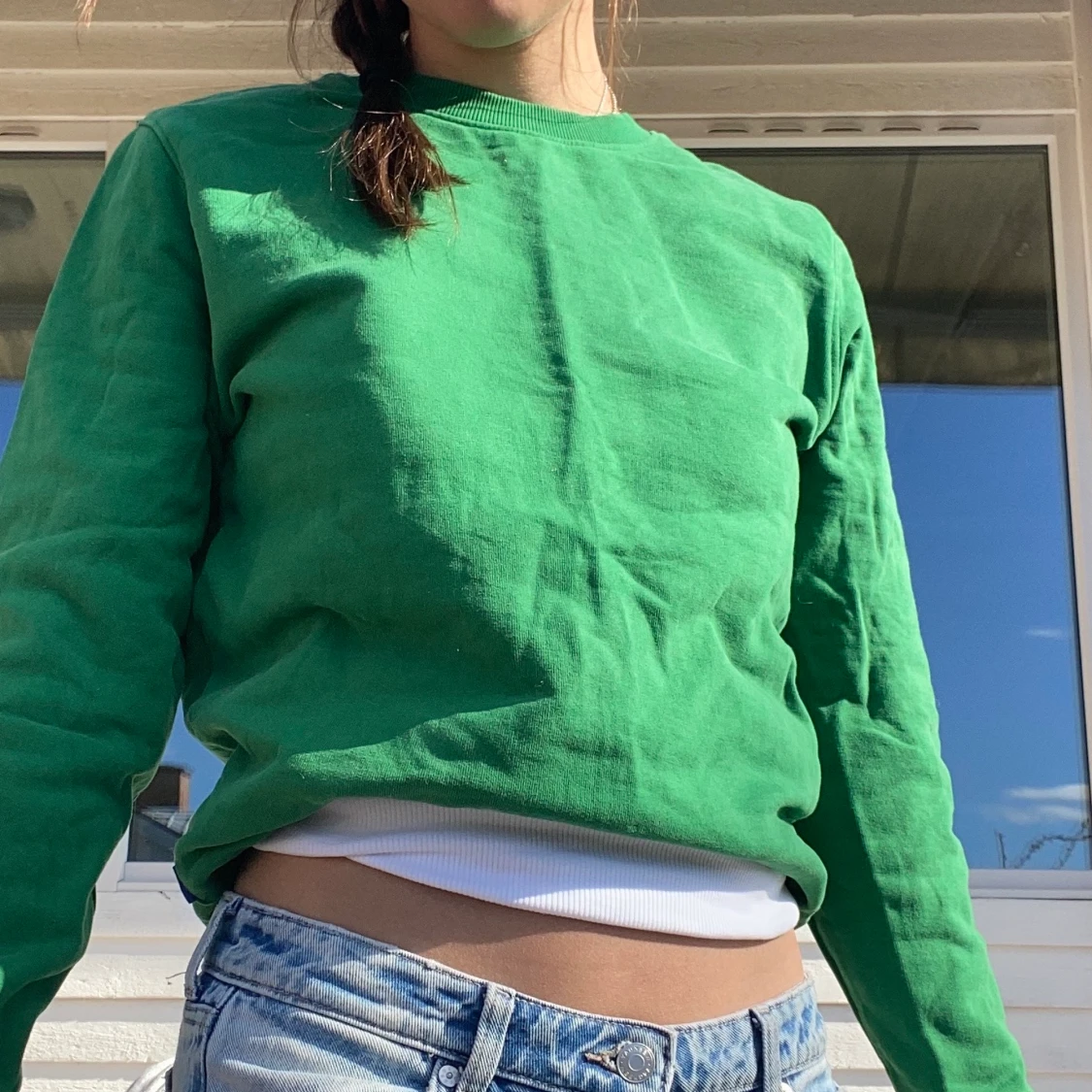 Grön collegetröja