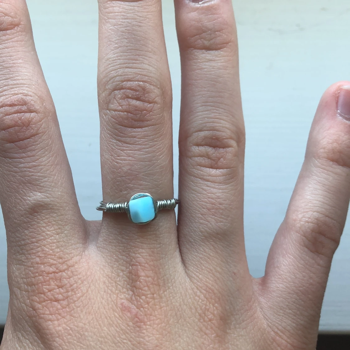 Ring med blå sten  - 90