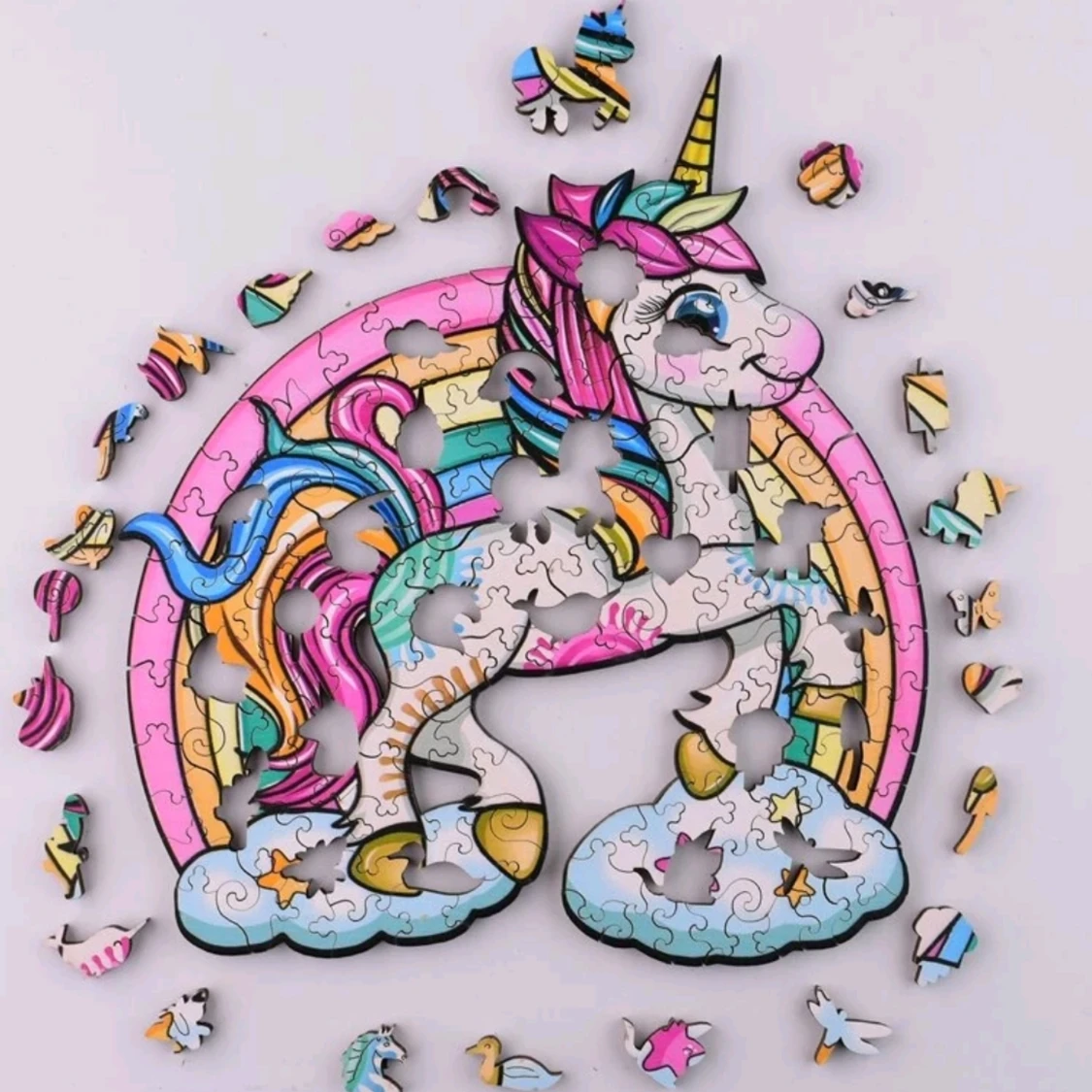 Träpussel enhörning - 91