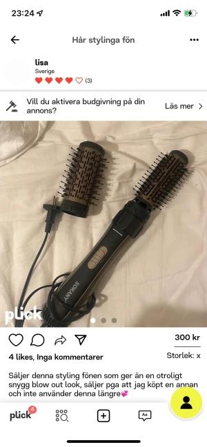 rullande hårfön - Säljer min hårfön som rullar och gör snygg blowout pga att jag inte använder den💞